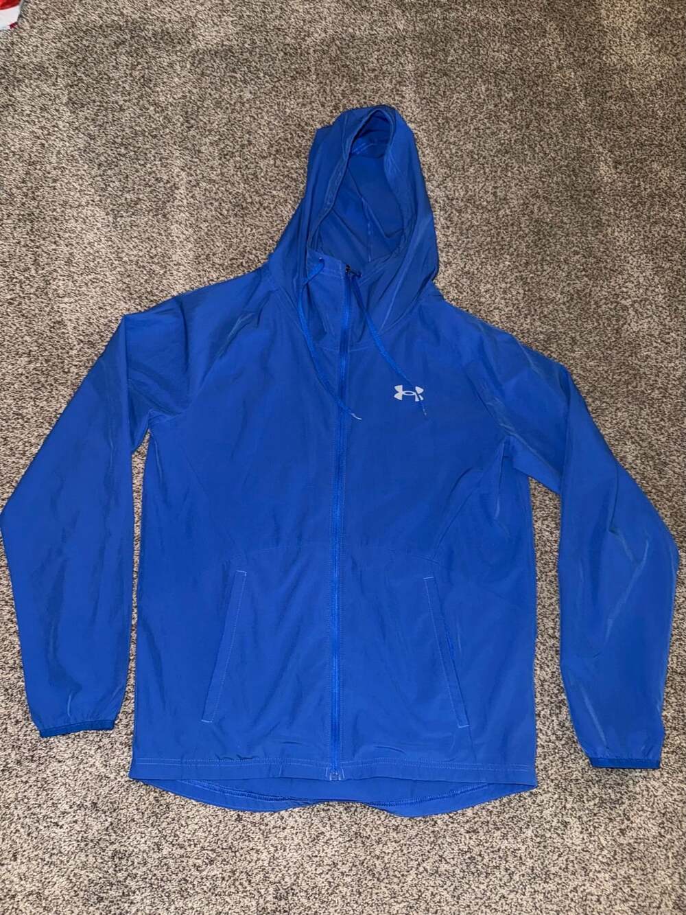 Under Armour HeatGear Blue Hooded Windbreaker Jacket